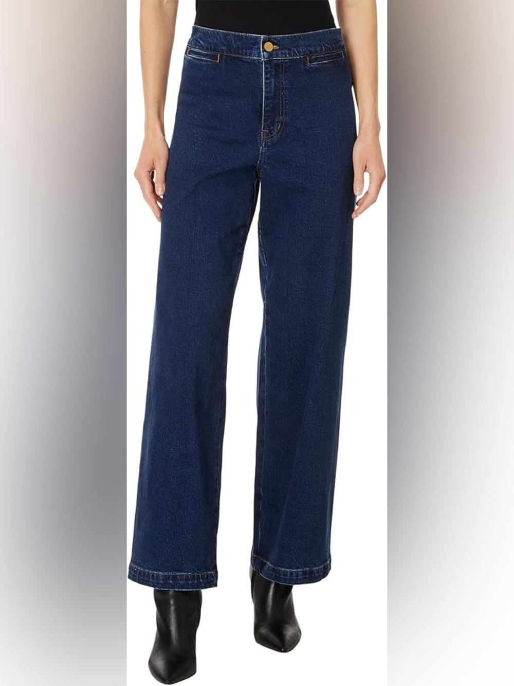 Madewell Emmett Wide Leg Jeans, Dark Wash, Size 28P